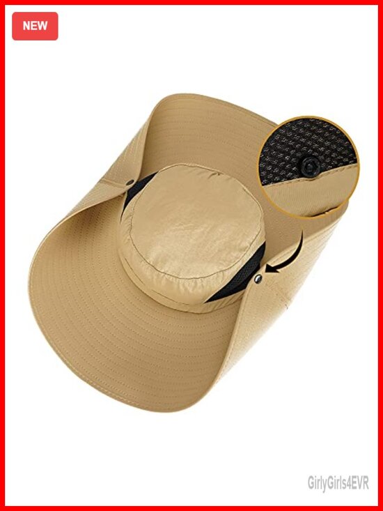 UPF50+ Waterproof Bucket Hat Super Wide Brim Adjustable Chin Strap main image 5